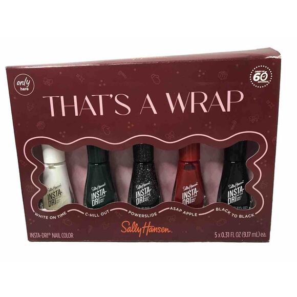 Sally Hansen Insta-dri Nail Color Gift Set- That’s A Wrap 5PC New - Picture 1 of 2